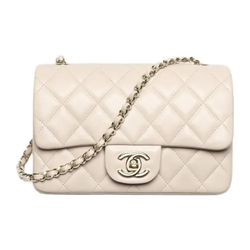 CHANEL Овчина Сумка через плечо Сумка на плечо Мини Женская Светлый Бежевый