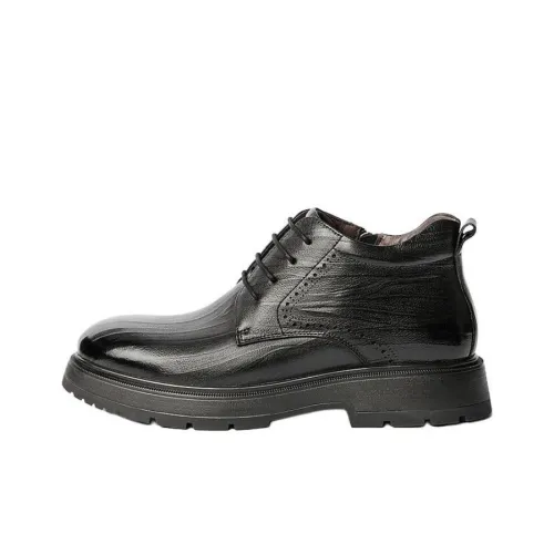 BELLE Мужские Черные Без Подкладки Туфли