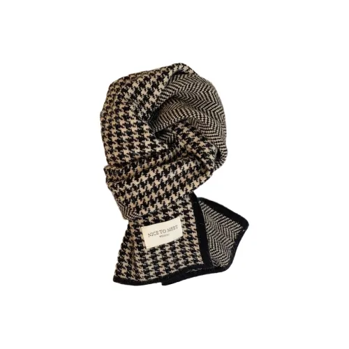 JKEM Cotton Knit Шарфы Унисекс Черный хаки Хаки-бежевый