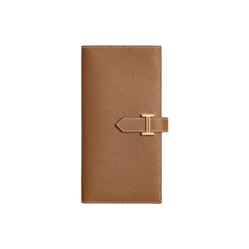 HERMES Bearn Madame Телячья кожа Кошелек Женские 37 Золотисто-коричневый