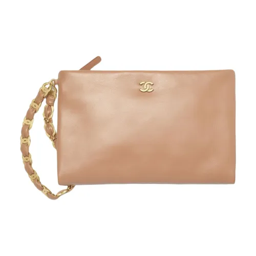 CHANEL Овчина Клатч Женские CAMEL