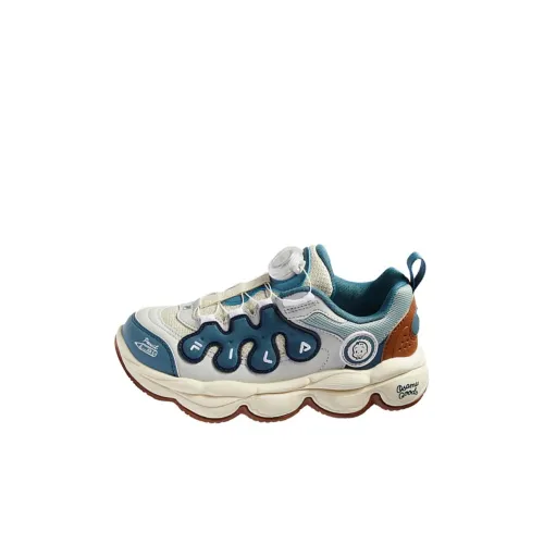 FILA KIDS Юбка Устойчивая к истиранию Низкий Топ Детские Баскетбольные Кроссовки Белый Синий Подростки