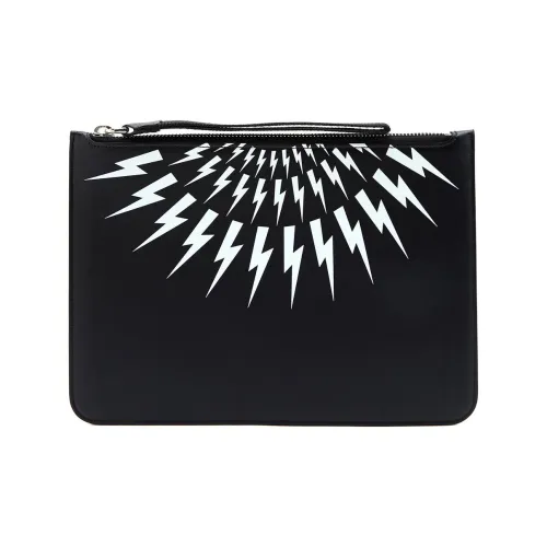 Neil Barrett Клатч из коровьей кожи средний мужской черный