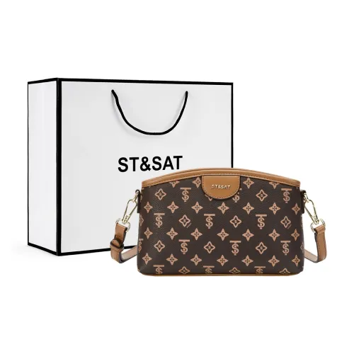 ST SAT Сумка через плечо из ПВХ с синтетической кожей средний размер женский кофе абрикос