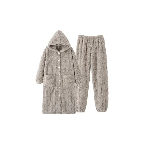 ROUKEER Пижамный комплект женский серый