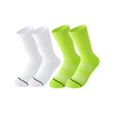 Белый+Желтый Профессиональные носки Crew Скакалка Универсальные спортивные носки [Набор из 2 пар Пачка]