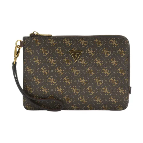 GUESS PU (полиуретан) клатч стандартный мужской темно-коричневый