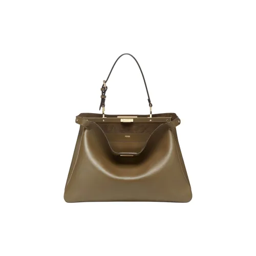 FENDI Peekaboo Телячья кожа Сумка Большая Женская Зеленая