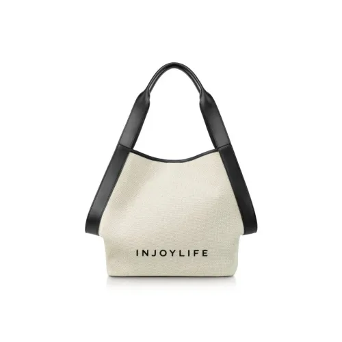 INJOYLIFE Холст Плечевая Сумка Женская Экрю Многоцветная