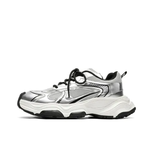 Feiyue Нижняя юбка Устойчивая к истиранию Низкий топ Толстая подошва Мужские кроссовки Серебристо-серый