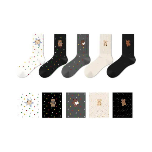 SEM R Носки Crew Женские 5 пар смешанные цвета