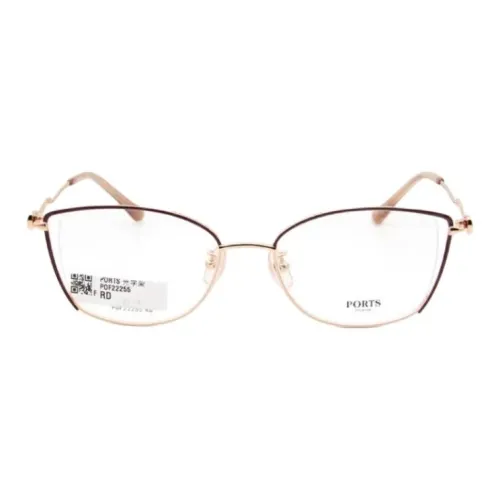 PORTS Титан Нерегулярная форма Оправы для очков Женские Красно-золотой