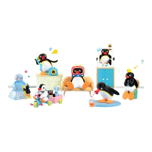 VEF PINGU и MY Day Collection ПВХ Фигурка Пингвин Plush Toy Слепые коробки Один Mystery Коробка Целая коробка 6 шт
