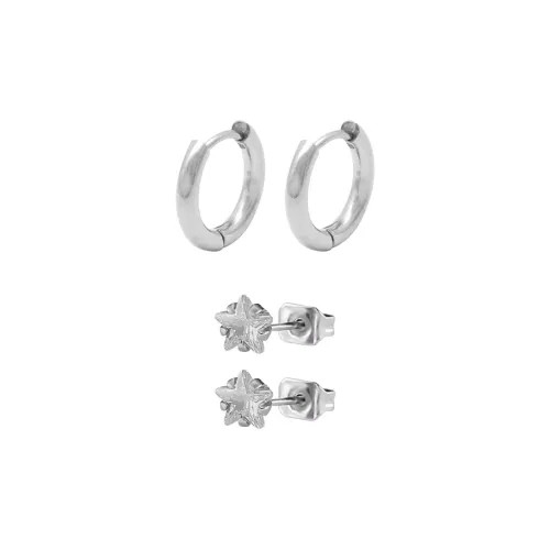 Серьги из титанового стального сплава с цирконием VERENA REINE Унисекс