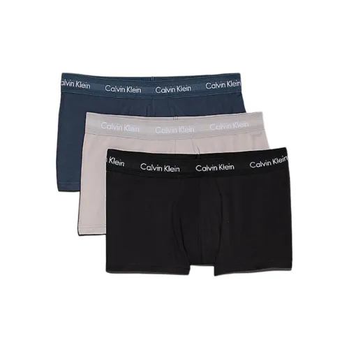 Calvin Klein 3 упаковки черных + синих + кожаных мужских боксеров