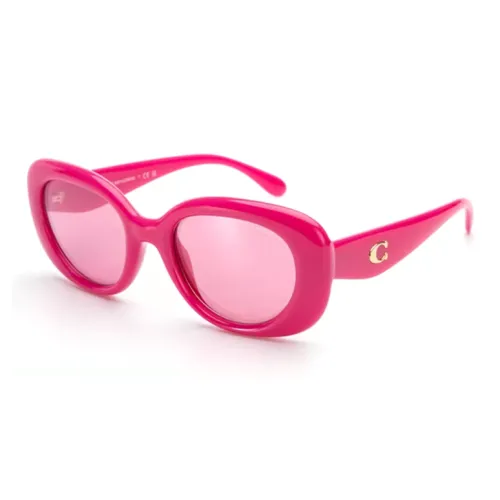 COACH Пластиковая оправа OVAL SUNGLASSES Унисекс Красный