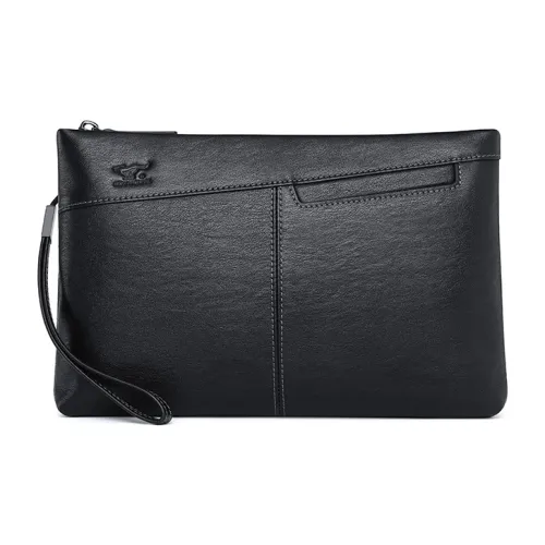 SEPTWOLVES Клатч из коровьей кожи мужской черный