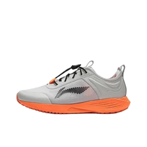 LINING YOUNG Le You Pre Устойчивый к истиранию Отскок Дышащий Низкий Топ Детская Беговая Обувь Серый Оранжевый