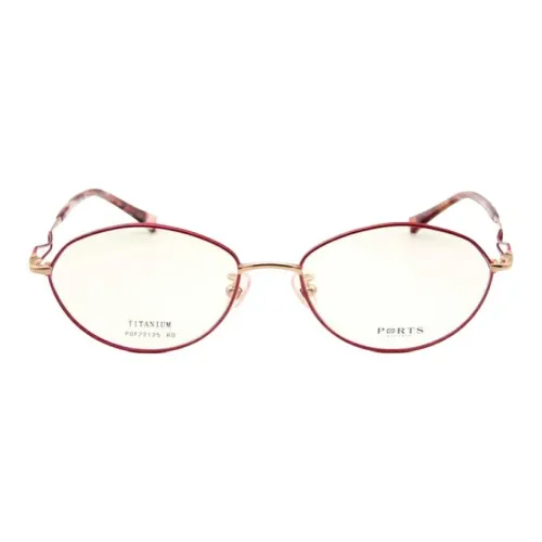 PORTS Титан Овал Оправы для очков Женские Красный