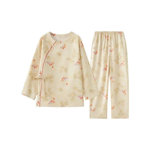 DV Pajama Комплект Женский Абрикос Карп кои