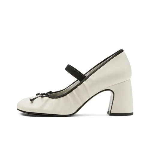 CHARLES KEITH Маленький CK Бант Новый китайский стиль Грубый каблук Туфли Мэри Джейн 7,3 см Женские Многоцветный