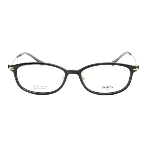 PORTS Титан Овал Оправы для очков Женские Черный