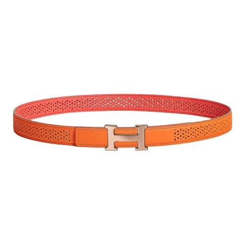 HERMES Телячья кожа Кожаные ремни Женские Апельсин 2,4CM