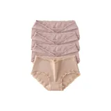 Дымчато-розовая пряжа, 3 кораллово-оранжевые (4 шт)