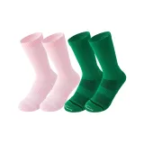 Розовый + Зеленый Профессиональный Носки Crew Скакалка Универсальные Спортивные Носки [Комплект из 2 пар Пачка]