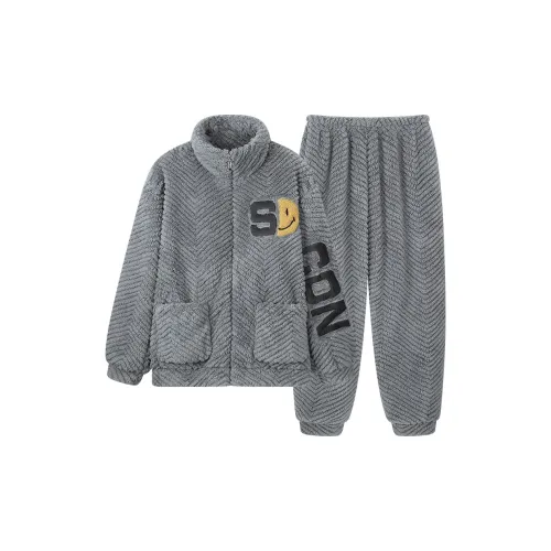 Qiao Ni Tong Пижамный комплект Мужской Серый