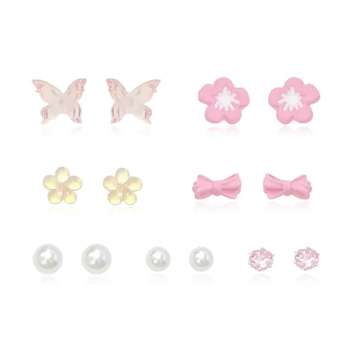 DVNRR Copper Stud Earrings Women's Pink DVNRR Медные серьги-гвоздики женские розовые
