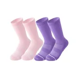 Розовый + Фиолетовый Профессиональные Носки Crew Скакалка Универсальные Спортивные Носки [2-Пачка]