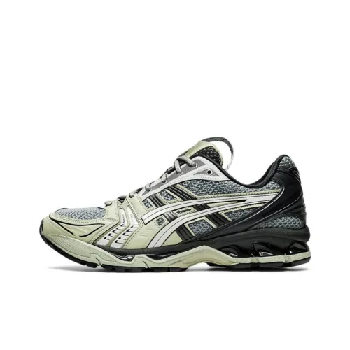 Asics Gel Kayano 14 Low Топ Беговые кроссовки Унисекс Черный Зеленый