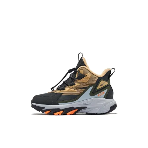 ERKE KIDS Устойчивый к истиранию Термический MID Топ KIDS Lifestyle Shoes Черный Коричневый Детский