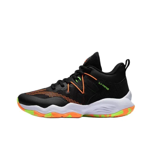 LINING YOUNG Противоскользящие Устойчивые к истиранию Низкие Баскетбольные Кроссовки для Детей Черные Подростковые