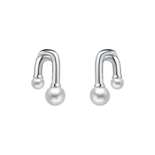 BABYBEI Серьги-гвоздики из стерлингового серебра 925 пробы с жемчужной оболочкой женские