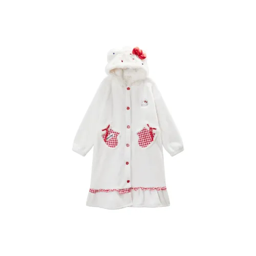 GUKOO x Hello Kitty Ночной халат Женские Натуральный белый