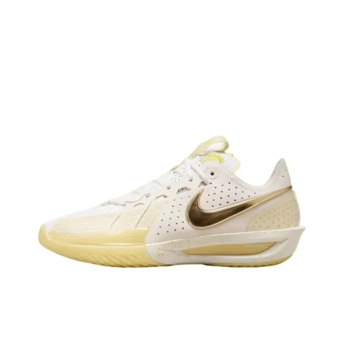 Nike Air Zoom G.T. Cut 3 Slip Resistant Abrasion Resistant Low Топ Баскетбольные кроссовки Мужской Белый Золото