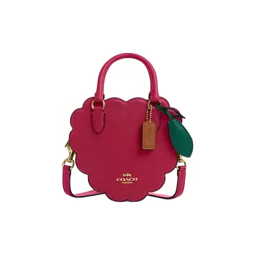 COACH Крестообразная текстура кожа сумка через плечо сумка через плечо маленькая женская золотая и ярко-фиолетовая