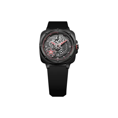 MXXSEE Коробка Greeting Card Writing Service Кварцевый механизм Силиконовый ремешок Мужские часы Черный циферблат