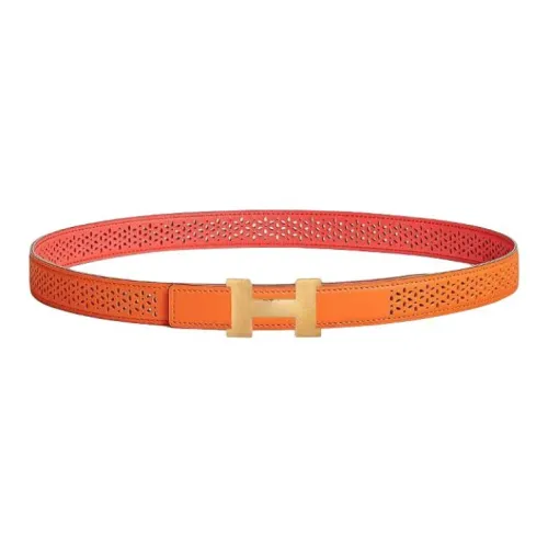 HERMES Телячья кожа Кожаные ремни Женские Апельсин 2,4CM