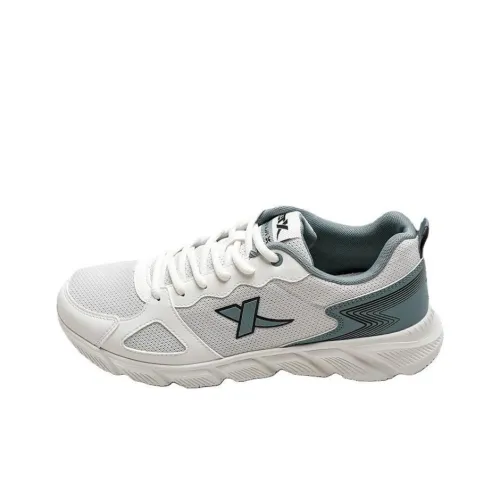 XTEP Slip-resistant Abrasion-resistant Low Top Casual Running Shoes Men's White Gray Green XTEP Противоскользящие Износостойкие Низкие Топ Повседневные Беговые Кроссовки Мужские Белый Серый Зеленый