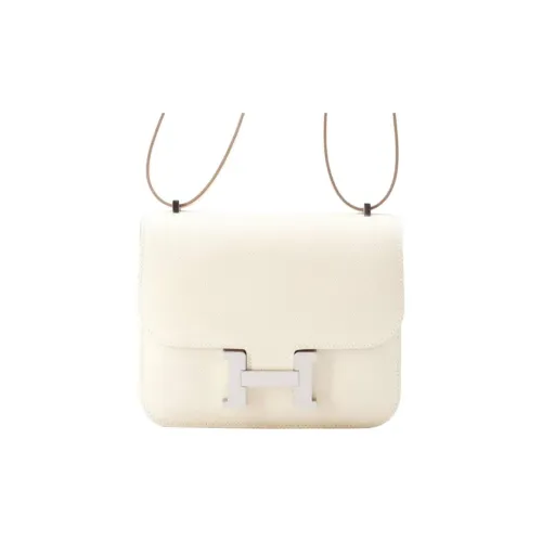 HERMES Constance Эпсомская кожа Сумка через плечо Мини Женская 10 Craie Milkshake Белый