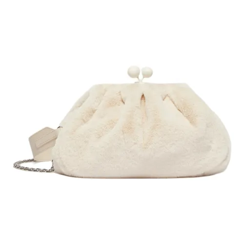 WEEKEND MaxMara Плюшевый Ткань Одно плечо Через плечо Клатч Средний Женский Айвори