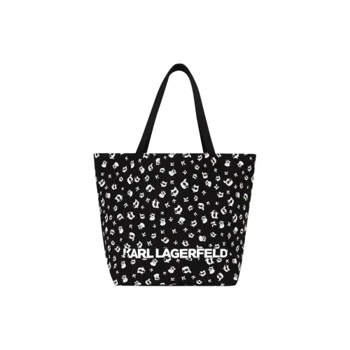 Karl Lagerfeld K Ikonik Переработанный хлопок Тоут Сумка Сумка для покупок Сумка Сумка через плечо Женская Черная Белая