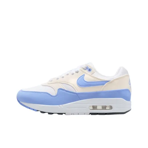 Nike Air Max 1 Low Топ Беговые кроссовки Женские Белый Бежевый Синий