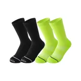 Черный + Желтый Профессиональные Носки с Высоким Верхом Скакалка Универсальные Спортивные Носки [Комплект из 2 пар Упаковка]