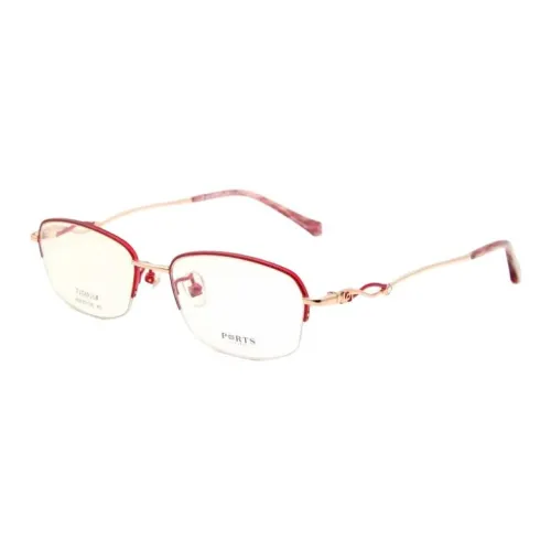 PORTS Титан Квадрат Оправы для очков Женские Красный