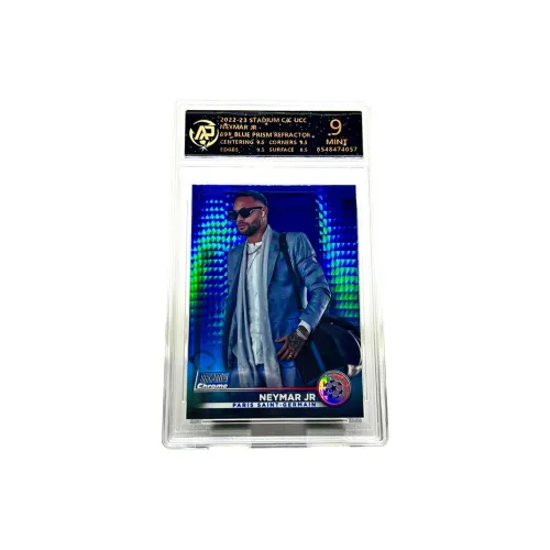 Topps Neymar Star Card Предматчевая пресс-конференция Capture Collection Синий Fold Multicolor Pulse Holographic Card