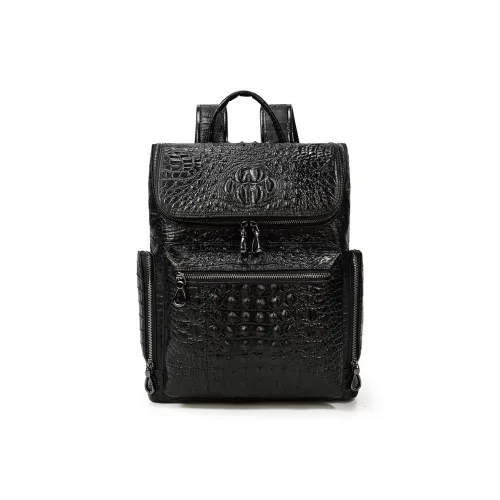 DOSRFINI Коровья кожа крокодиловый узор рюкзак стандартный мужской черный